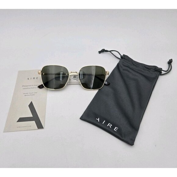 Aire Spiral Air Gold Sun Glasses Square Womens 2442269 New Tags Bag Aviators - Picture 1 of 9
